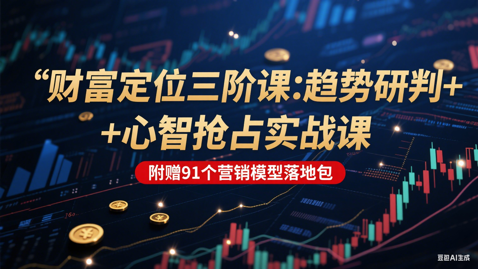 财富定位三阶：趋势研判 + 心智抢占实战课，附赠91个营销模型落地包-咖脉互联