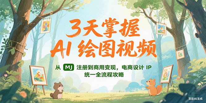 3天掌握AI绘图视频，从MJ 注册到商用变现，电商设计IP统一全流程攻略-咖脉互联