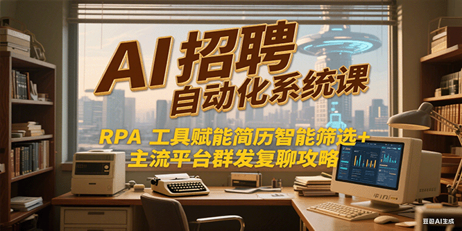 AI招聘自动化系统课，RPA工具赋能简历智能筛选+主流平台群发复聊全攻略-咖脉互联