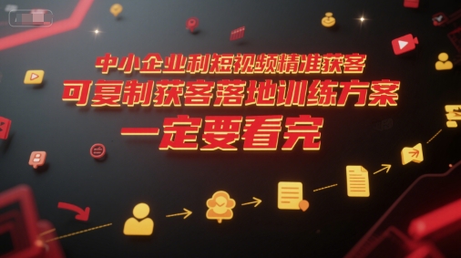 中小企业利用短视频精准获客，可复制获客落地训练方案，做好短视频，一定要看完-咖脉互联