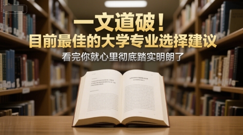 付费文章：一文道破！目前最佳的大学专业选择建议，看完你就心里彻底踏实明朗了-咖脉互联