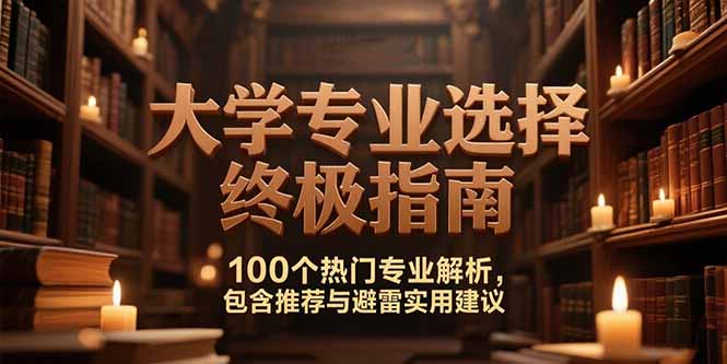 付费文：大学专业选择终极指南,100个热门专业解析,包含推荐与避雷实用建议-咖脉互联