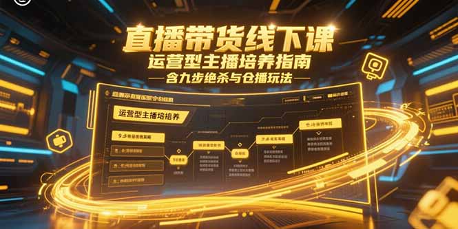 直播带货线下课，运营型主播培养指南，含九步绝杀与仓播玩法-咖脉互联