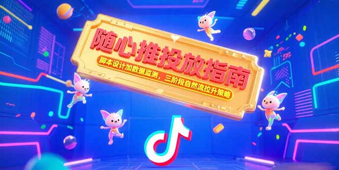 随心推投放指南，脚本设计加数据监测，三阶段自然流拉升策略-咖脉互联