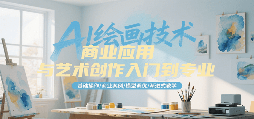 AI绘画技术商业应用与艺术创作入门到专业，基础操作/商业案例/模型调优/渐进式教学-咖脉互联