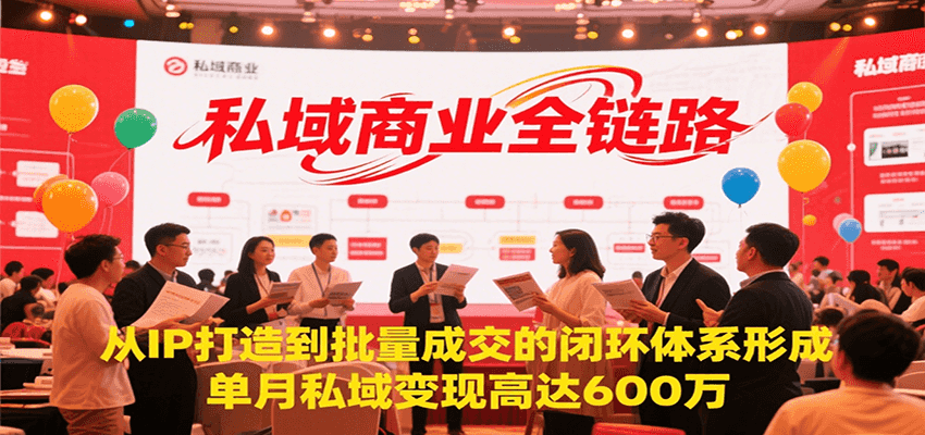 私域商业全链路，从IP打造到批量成交的闭环体系形成，单月私域变现600万-咖脉互联
