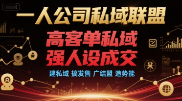 一人公司私域联盟，高客单私域，强人设成交，建私域 搞发售 广结盟 造势能-咖脉互联