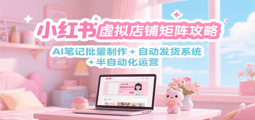 小红书虚拟店铺矩阵攻略：AI笔记批量制作 + 自动发货系统 + 半自动化运营-咖脉互联