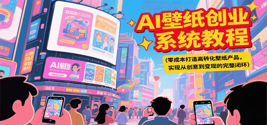 AI壁纸创业系统教程，零成本打造高转化壁纸产品，实现从创意到变现的完整闭环-咖脉互联