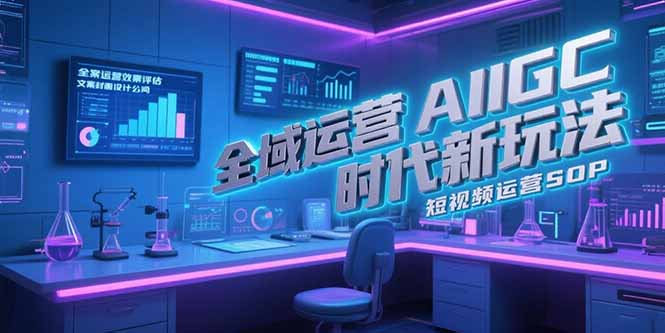 全域运营AIGC时代新玩法，文案封面设计公式，短视频运营SOP-咖脉互联