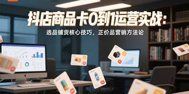 抖店商品卡0到1运营实战：选品铺货核心技巧，正价品营销方法论-咖脉互联