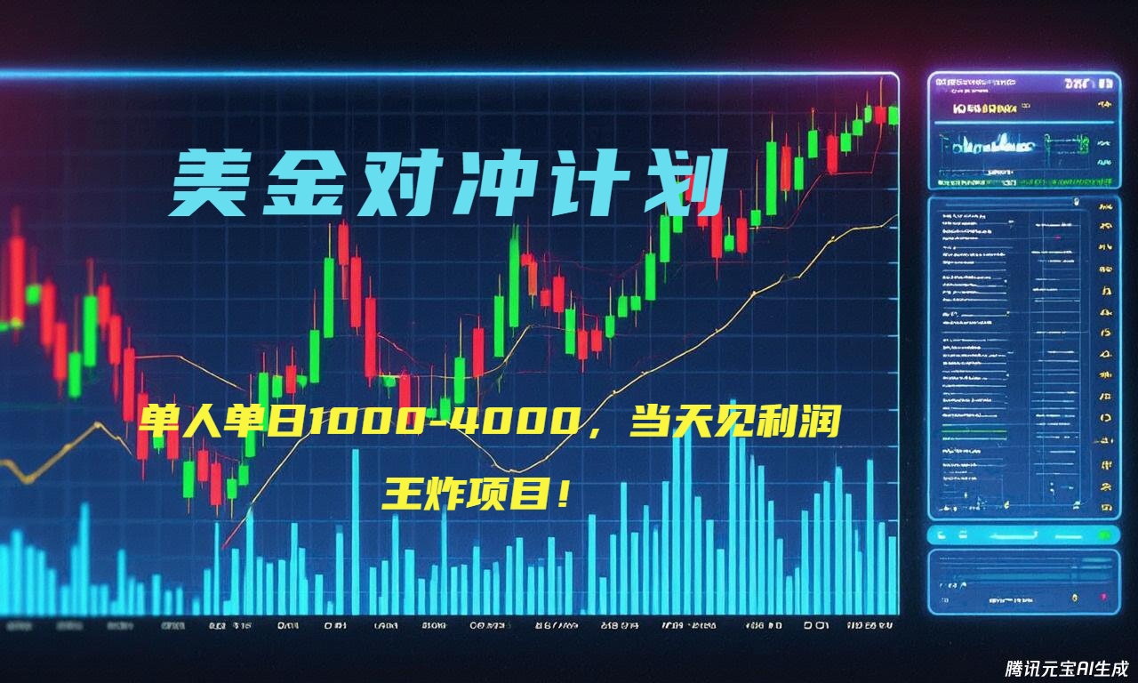 2025年最暴力项目“美金先登计划”最新最强对冲战法，每日实际收益1K-4K-咖脉互联