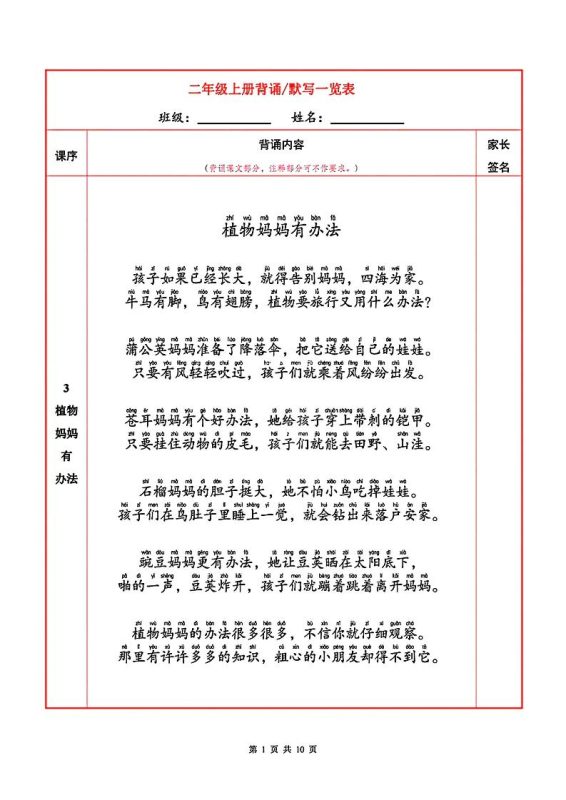 二上语文必背内容+默写表-咖脉互联