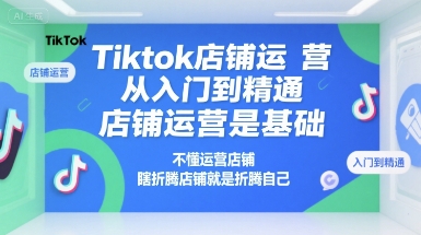 Tiktok店铺运营从入门到精通，店铺运营是基础，不懂运营店铺，瞎折腾店铺就是折腾自己-咖脉互联