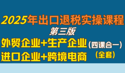崔sir·出口退税实操-外贸企业+生产企业+跨境电商+进口企业(四课合一)-咖脉互联