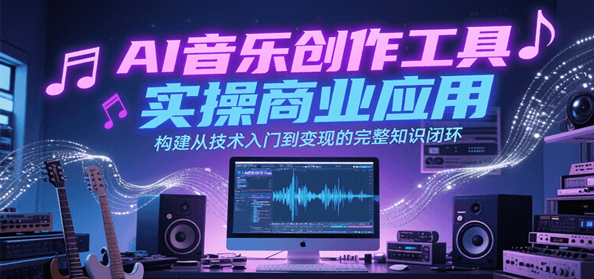 AI音乐创作工具实操商业应用，构建从技术入门到变现的完整知识闭环-咖脉互联