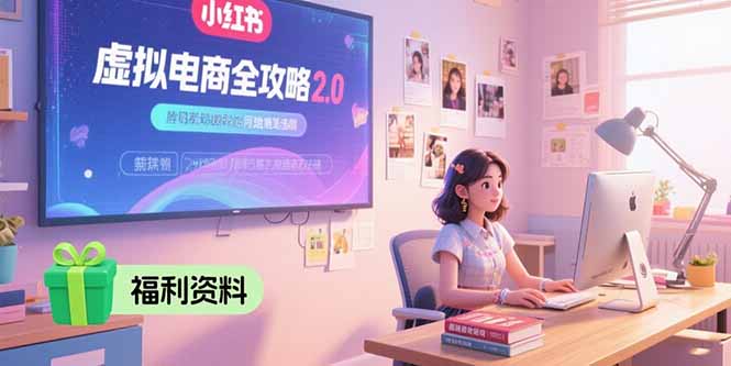 虚拟电商全攻略2.0，开店选品实操流程，账号定位、货源发布、笔记发布技巧-咖脉互联