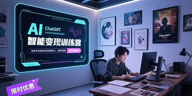 AI智能变现训练营，ChatGPT写作变现，电影解说制作，图文带货方法论-咖脉互联