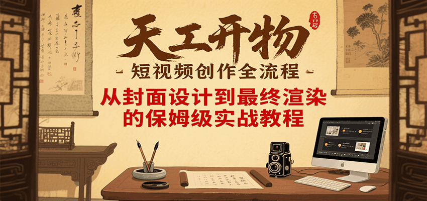 天工开物短视频创作全流程，从封面设计到最终渲染的保姆级实战教程-咖脉互联
