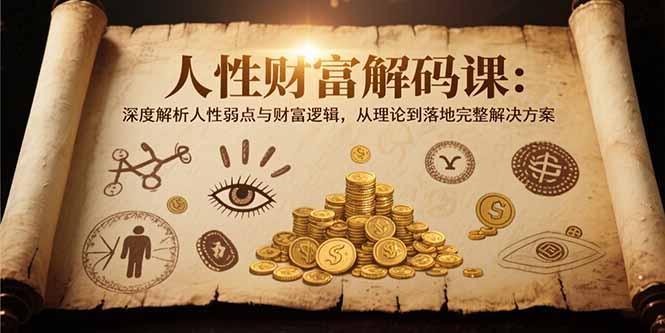 人性财富解码课6.0：深度解析人性弱点与财富逻辑，理论到落地完整解决方案-咖脉互联