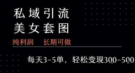 私域卖套图每天3-5单   每单利润99-2张+-咖脉互联