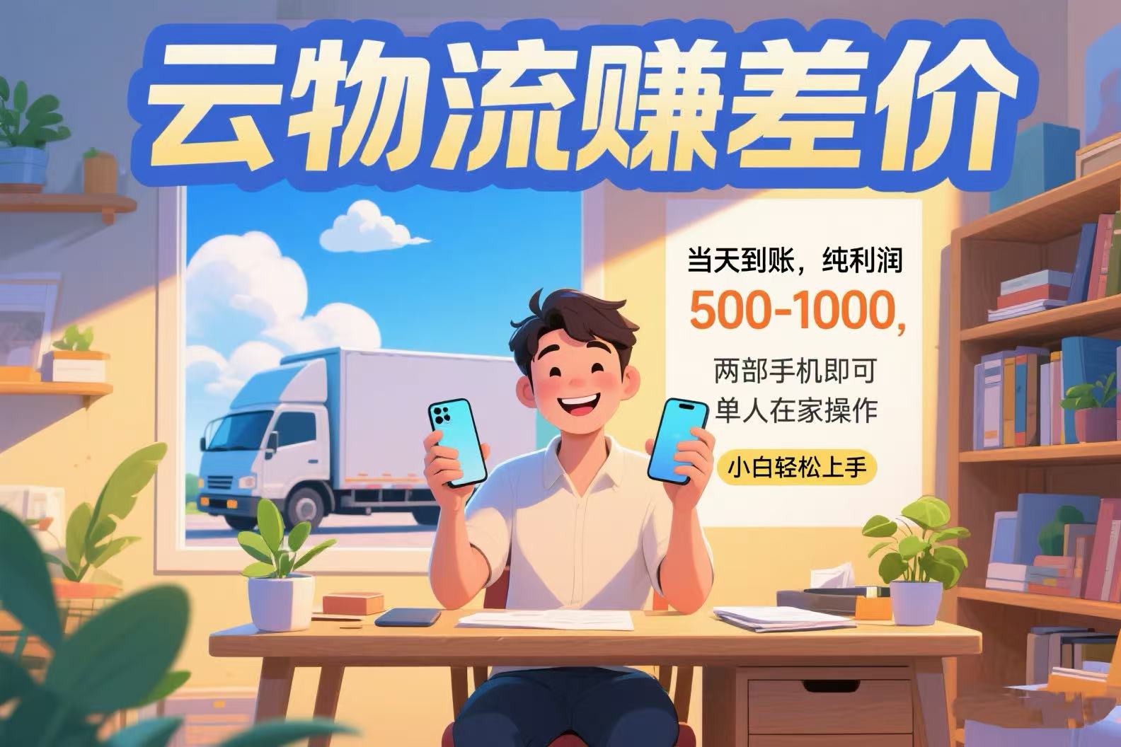 云物流赚差价 当天到账纯利润500-1000 两部手机即可 可单人在家操作 小…-咖脉互联