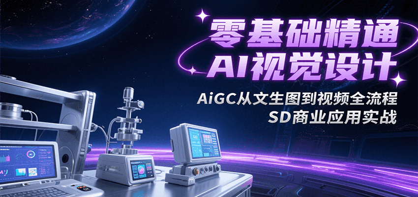 零基础精通AI视觉设计，AiGC从文生图到视频全流程，SD商业应用实战-咖脉互联