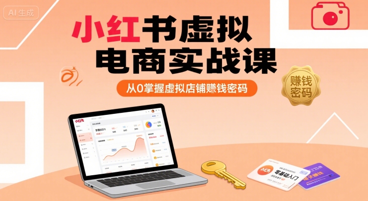 小红书虚拟电商实战课，从0掌握虚拟店铺賺钱密码-咖脉互联