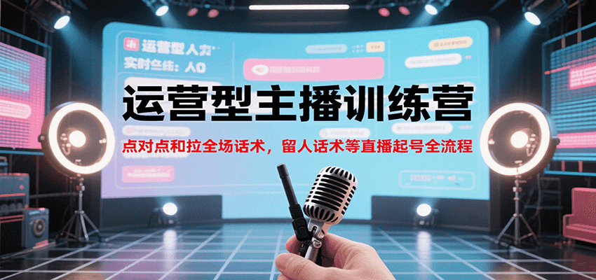 运营型主播训练营，点对点和拉全场话术，留人话术等直播起号全流程(更新7月)-咖脉互联