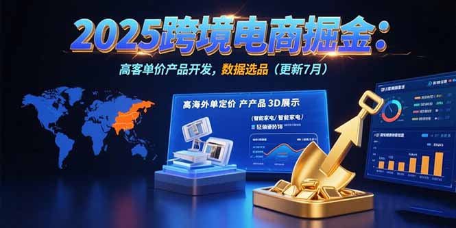 2025跨境电商掘金：蓝海市场定位，高客单价产品开发，数据选品(更新7月-咖脉互联