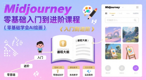 midjourney零基础入门到进阶课程，零基础学会AI绘画-咖脉互联
