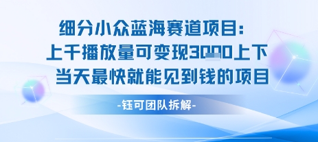 小众蓝海赛道项目：当天变现1k+适合新手操作 +适合长期玩-咖脉互联