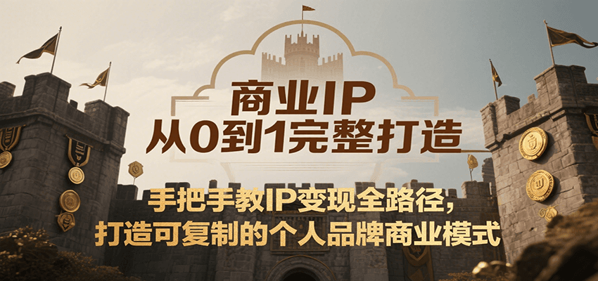商业IP从0到1完整打造，手把手教IP变现全路径，打造可复制的个人品牌商业模式-咖脉互联