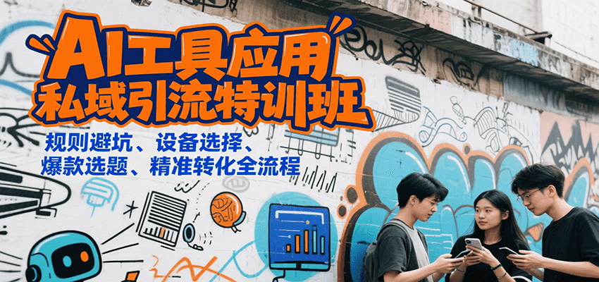 AI工具应用私域引流特训班，规则避坑、设备选择、爆款选题、精准转化全流程-咖脉互联