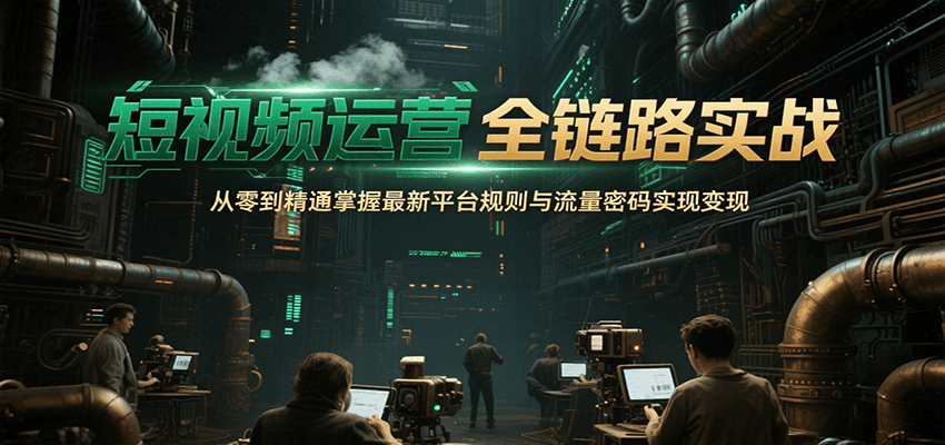 短视频运营全链路实战，从零到精通掌握最新平台规则与流量密码实现变现-咖脉互联