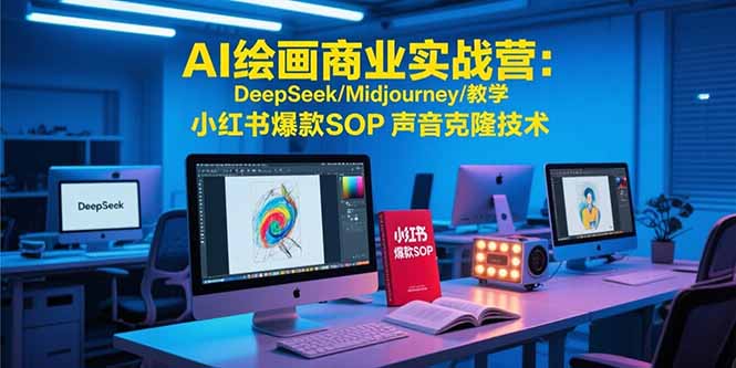 AI绘画商业实战营：DeepSeek/Midjourney/教学 小红书爆款SOP 声音克隆技术-咖脉互联