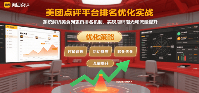 美团点评平台排名优化实战,系统解析美食列表页排名机制,实现店铺曝光和流量提升-咖脉互联
