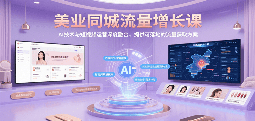美业同城流量增长课，AI技术与短视频运营深度融合，提供可落地的流量获取方案-咖脉互联