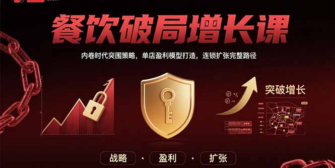 餐饮破局增长课：内卷时代突围策略，单店盈利模型打造，连锁扩张完整路径-咖脉互联