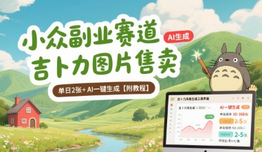 小众副业赛道 吉卜力图片售卖 单日2张+ AI一键生成【附教程】-咖脉互联
