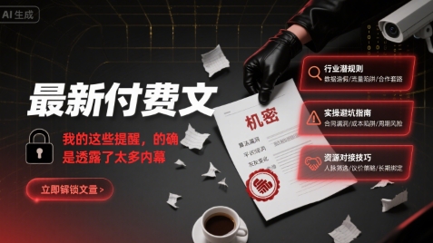 最新付费文：我的这些提醒，的确是透露了太多内幕-咖脉互联