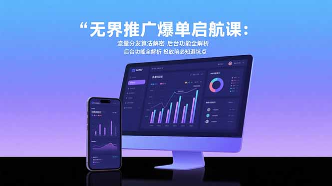 无界推广爆单启航课：流量分发算法解密 后台功能全解析 投放前必知避坑点-咖脉互联