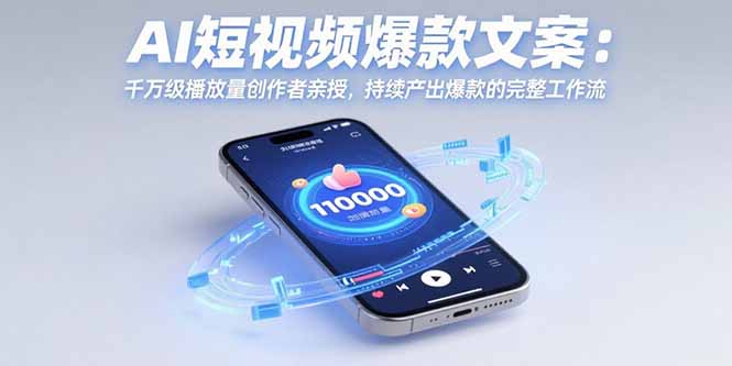 AI短视频爆款文案：千万级播放量创作者亲授，持续产出爆款的完整工作流-咖脉互联