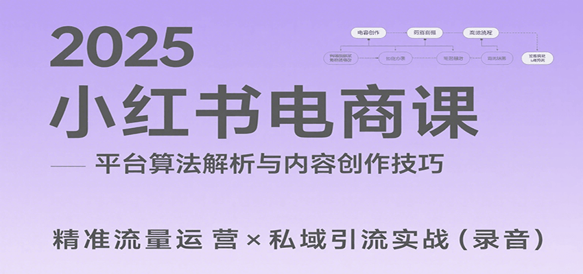 2025小红书电商课：解析算法，创作高转化内容，助力卖家获取流量实现变现(录音)-咖脉互联