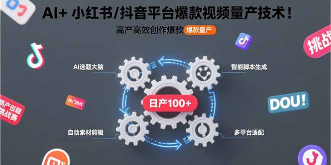 AI+小红书/抖音平台爆款视频量产技术：高产高效创作爆款视频！-咖脉互联