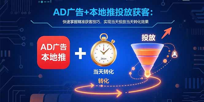 AD广告+本地推投放获客：快速掌握精准获客技巧，实现当天投放当天转化效果-咖脉互联