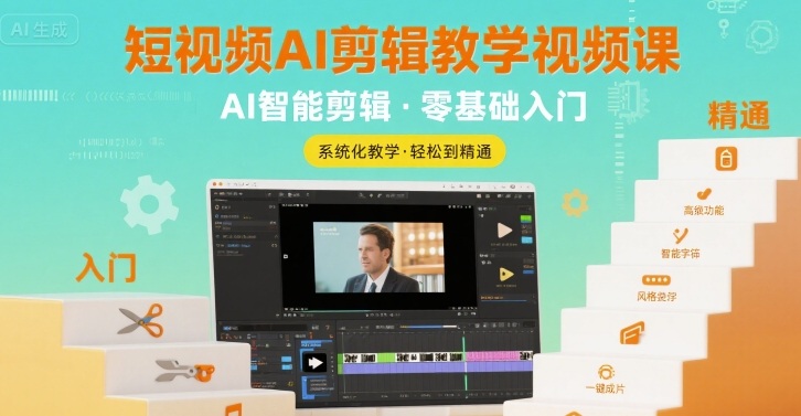 短视频AI剪辑教学视频课，入门到精通-咖脉互联