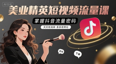 美业精英短视频流量课，掌握抖音流量密码，天天有询单，条条有转化-咖脉互联