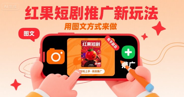 红果短剧推广新玩法，用图文方式来做，有手就会-咖脉互联