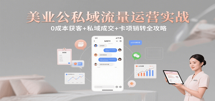 美业公私域流量运营实战：0成本获客+私域成交+卡项销转全攻略-咖脉互联